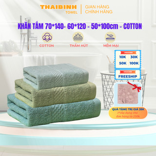 Khăn Tắm cao cấp 70x140, 60x120, 50x100, 40x80cm THAI BINH TOWEL làm từ sợi cotton Cho Gia Đình, Mềm Mại, Siêu Thấm Hút