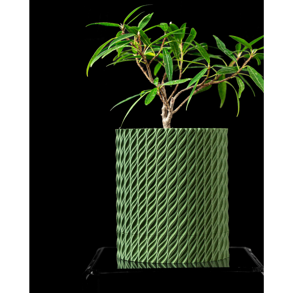 Chậu cây trang trí, tặng kèm nametag (quà tặng) - Mẫu Flow - ArtPrint3D