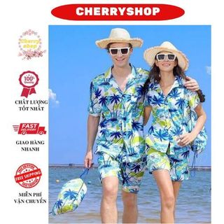 [SIÊU HÓT]Đồ bộ nam nữ đi biển dừa trắng