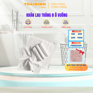 Khăn trắng THAIBINH TOWEL chất liệu cotton kích thước 25x25, khăn vuông trắng cao cấp dùng lau đa năng, phục vụ nhà hàng