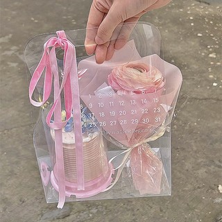 Túi Mica Trong Suốt In Lịch Xinh Xắn,  Túi Mica Đựng Bánh Và Hoa Quả, Phụ Kiện Làm Quà Tặng Trong Những Ngày Lễ,Tết