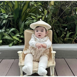 Set váy nhung kèm áo dài tay cổ bèo cho bé