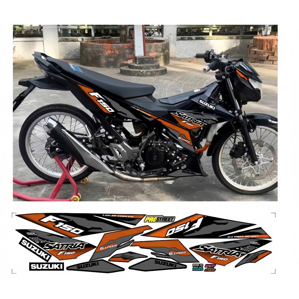 Tem rời SATRIA F150 cao cấp mẫu 2025 chất liệu in 3 lớp chống nước không phai màu.