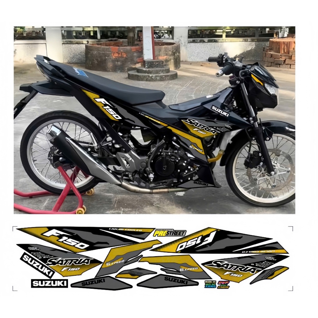 Tem rời SATRIA F150 cao cấp mẫu 2025 chất liệu in 3 lớp chống nước không phai màu.