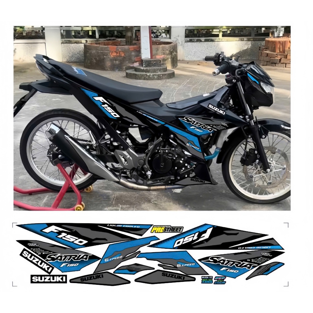 Tem rời SATRIA F150 cao cấp mẫu 2025 chất liệu in 3 lớp chống nước không phai màu.