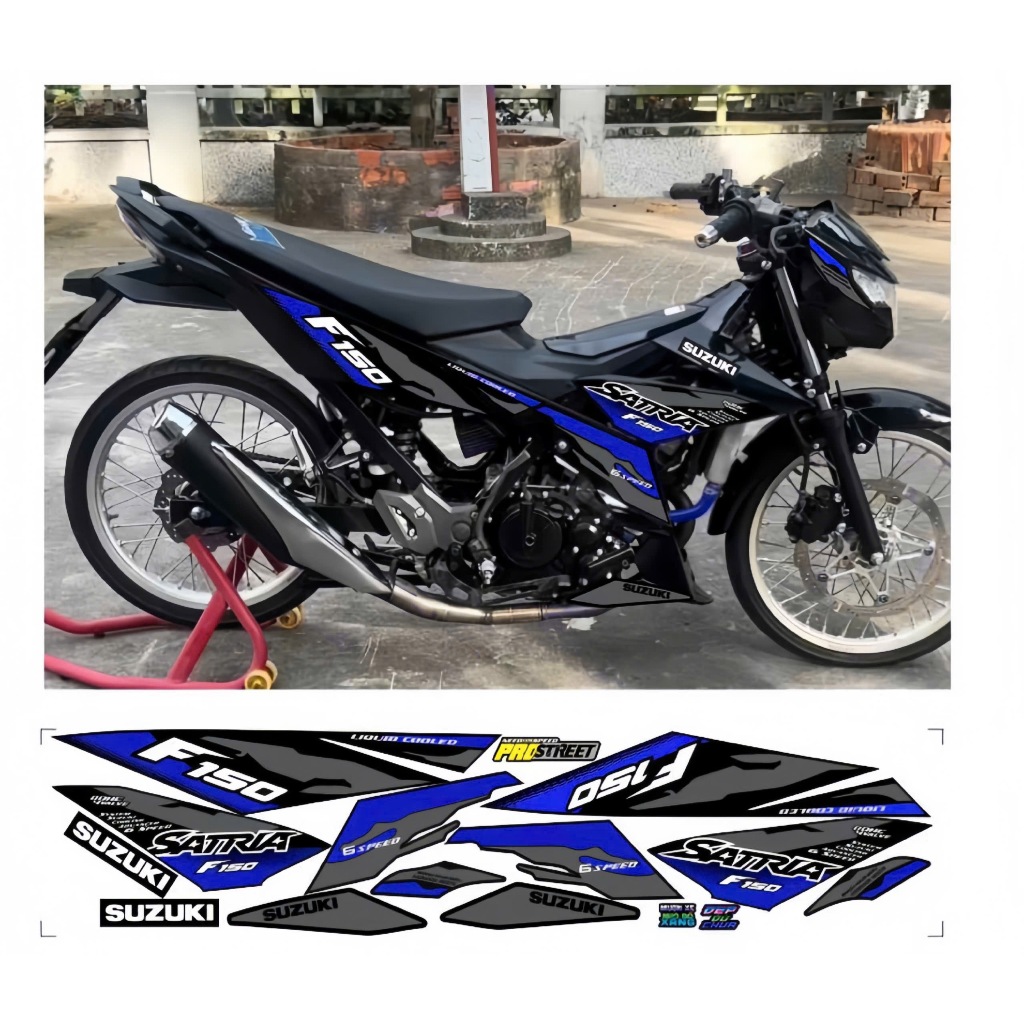 Tem rời SATRIA F150 cao cấp mẫu 2025 chất liệu in 3 lớp chống nước không phai màu.