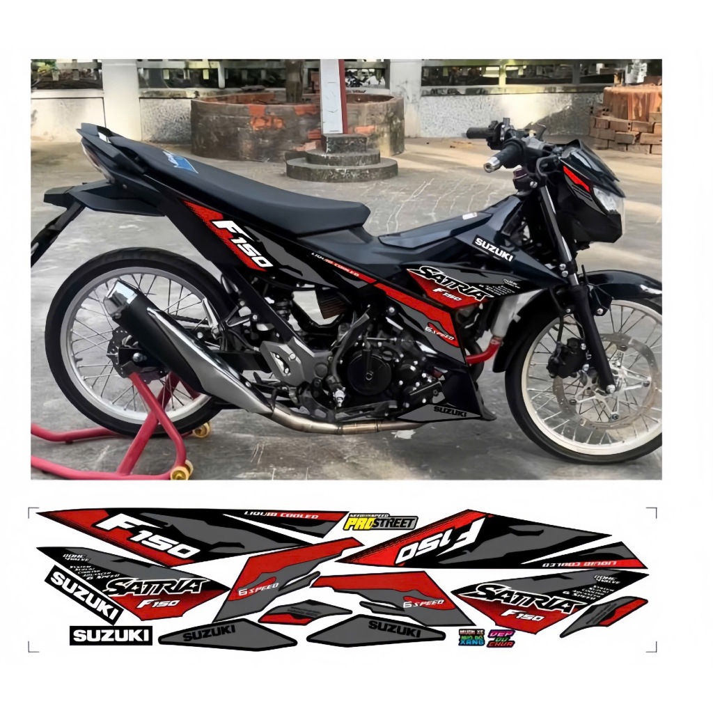 Tem rời SATRIA F150 cao cấp mẫu 2025 chất liệu in 3 lớp chống nước không phai màu.