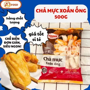 CHẢ MỰC XOẮN ỐNG 500G-Vị ngọt tự nhiên từ mực tươi, dai nhẹ