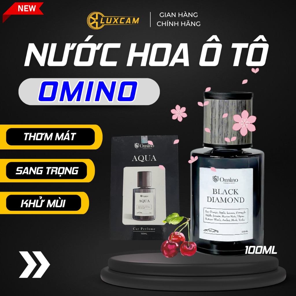 (Hàng Mới) Nước Hoa Ô Tô OMINO - Nước Hoa Xe Hơi Cao Cấp, Nhiều Mùi Hương, Kèm Lõi Bông Khuếch Tán