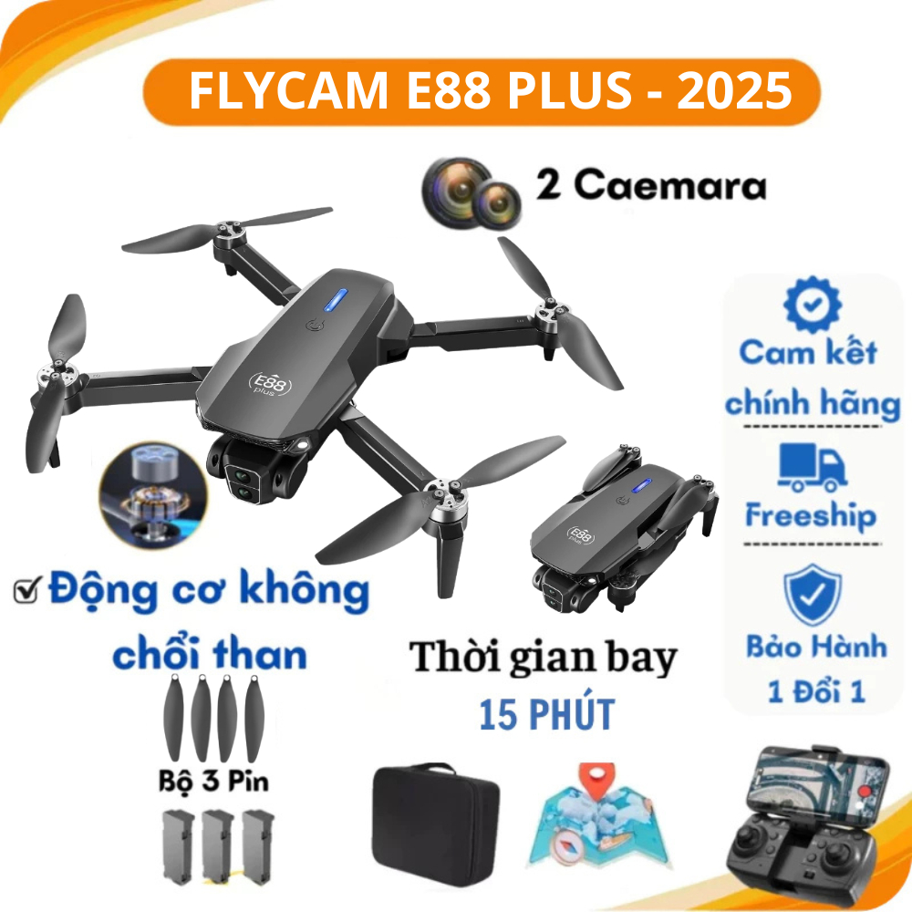 Máy bay camera flycam，E88 PLUS điều khiển từ xa chụp ảnh, mini giá rẻ ...