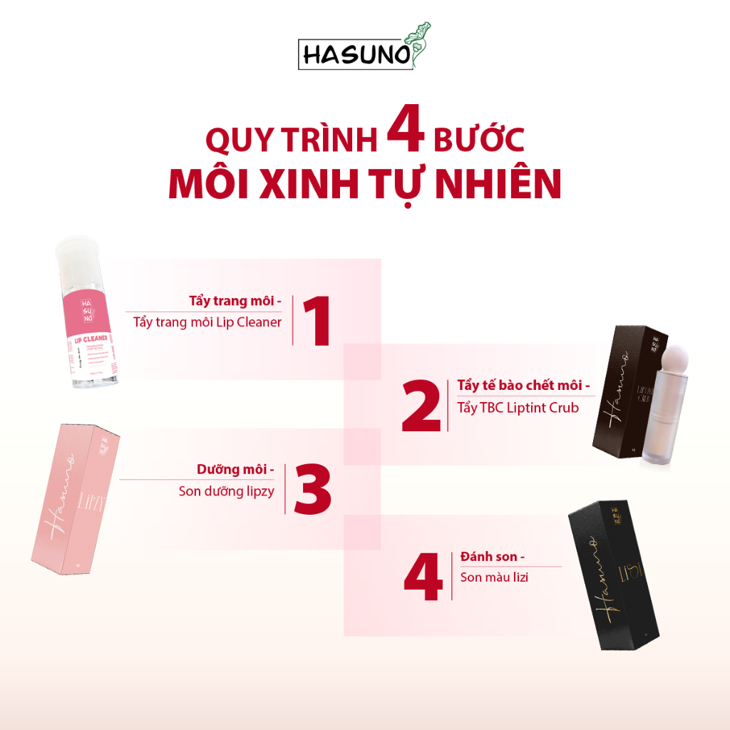 4 bước chăm sóc môi chuẩn 