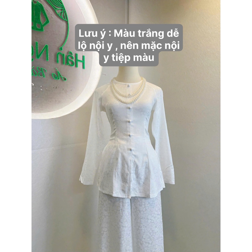 Hân Nguyễn Áo Bà Ba - B.A151 - Bộ Áo Bà Ba Gấm Tơ Dệt Hoa BaBi ( Nguyên Bộ Cùng Chất Vải Gấm Tơ Dệt)