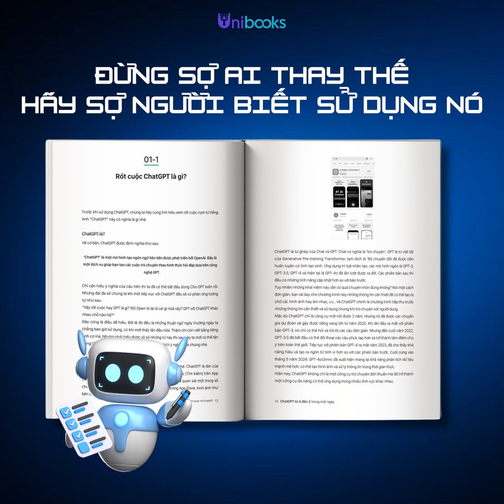 Sách - Chat GPT Từ A Đến Z Trong Một Ngày - Unibooks