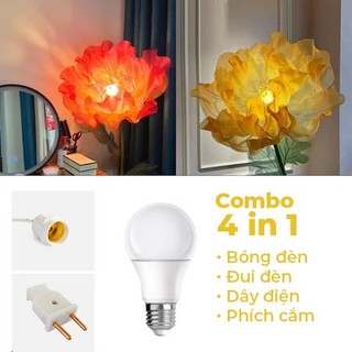 Set bóng đèn và đui làm hoa khổng lồ, tặng kèm 1m dây điện, 1 phích cắm