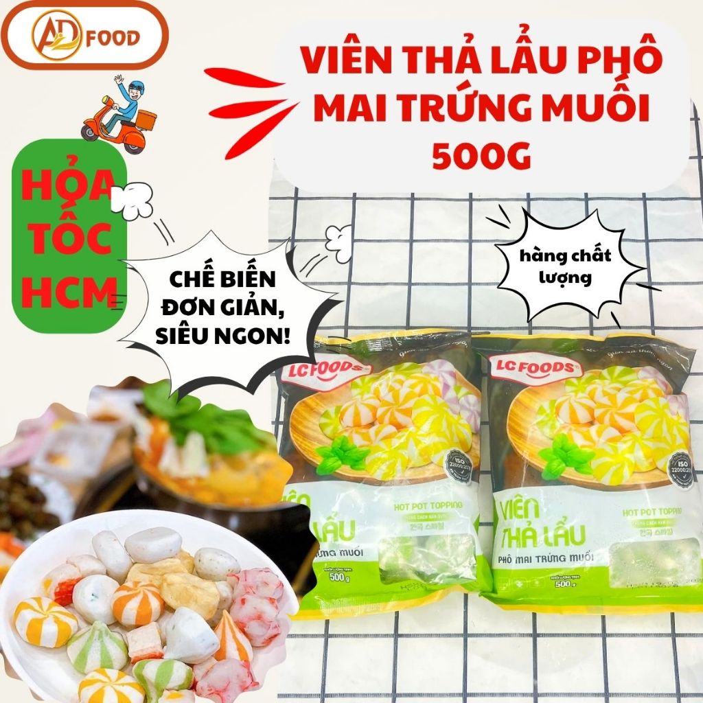 ( Hoả tốc HCM ) VIÊN THẢ LẨU PHÔ MAI TRỨNG MUỐI 500G-Hương vị trứng muối đậm đà kết hợp cùng phô mai mềm mịn.