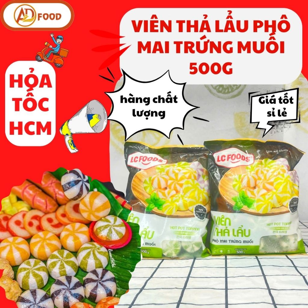 ( Hoả tốc HCM ) VIÊN THẢ LẨU PHÔ MAI TRỨNG MUỐI 500G-Hương vị trứng muối đậm đà kết hợp cùng phô mai mềm mịn.