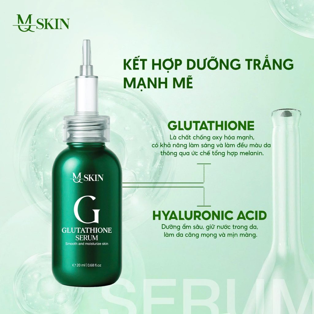 [TẶNG 2 NẠ ] [COMBO 2 CHAI] Tinh Chất MQ SKIN Glutathione Serum Dưỡng Trắng, Cấp Ẩm, Tái Tạo Da