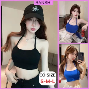 Áo Hai Dây Croptop Cổ Yếm RANSHI Áo Bra Dây Mảnh Ôm Dáng Basic Chất Thun Tăm Lạnh - RA321