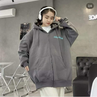 Áo khoác nỉ  TRƠN nam nữ form rộng tay dài, khóa kéo, đẹp trẻ trung, thoải mái cho mùa đông.-