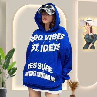 Áo Hoodie Zip Basic Vải Nỉ Chống Nắng Tốt Form Rộng Nam Nữ In Chữ GOODVIBE SSL