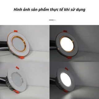 Đèn Led Âm Trần Đế Đúc (Nguồn Liền) 7W 9W Phi 90 | Đèn Âm Trần Downlight | Ánh Sáng 3 Màu | BH 2 Năm