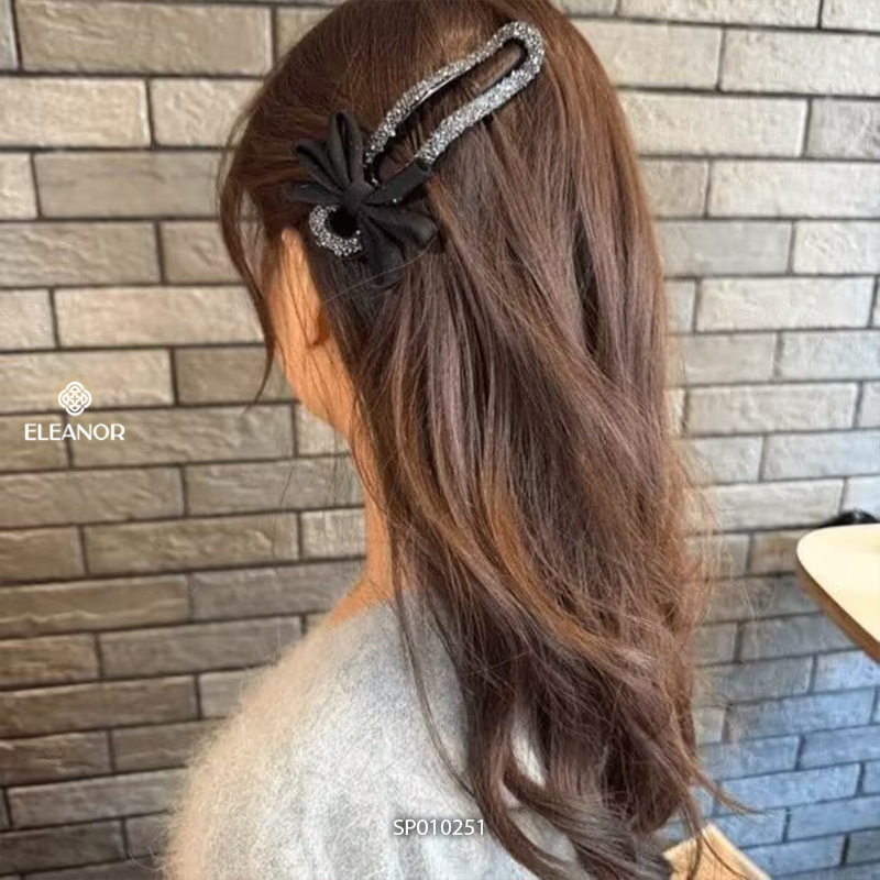 Kẹp tóc nữ Eleanor Accessories đính đá phụ kiện tóc kẹp tóc nơ tiểu thư 10251