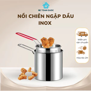 Nồi Chiên Ngập Dầu Ca Lọc Dầu inox Tiện Lợi Có Lưới Lọc Nấu bếp Từ,Hồng Ngoại