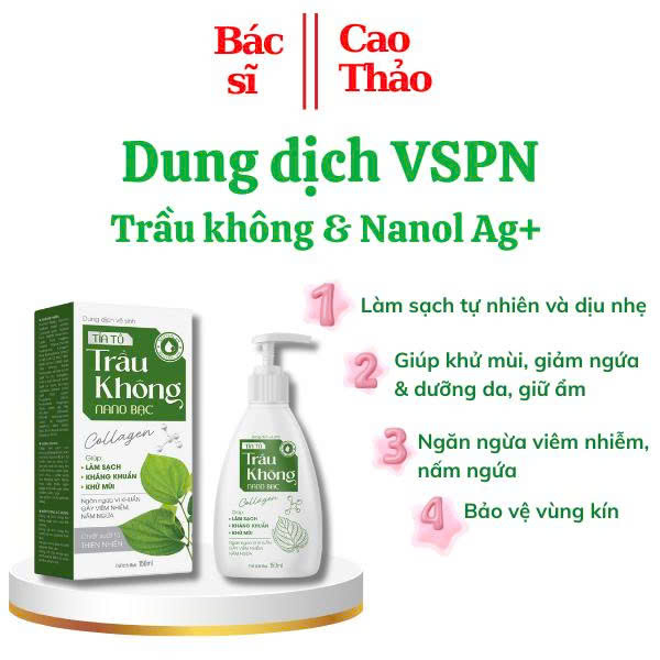 Dung Dịch Vệ Sinh Trầu Không Nano Bạc Chai 150ML [ Xanh Tam Giác ] Mã 1