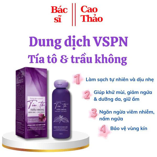 Dung Dịch Vệ Sinh Tía Tô, Trầu Không, Nano Bạc Chai Cao 150ML [ Tím Tròn ] Mã 1