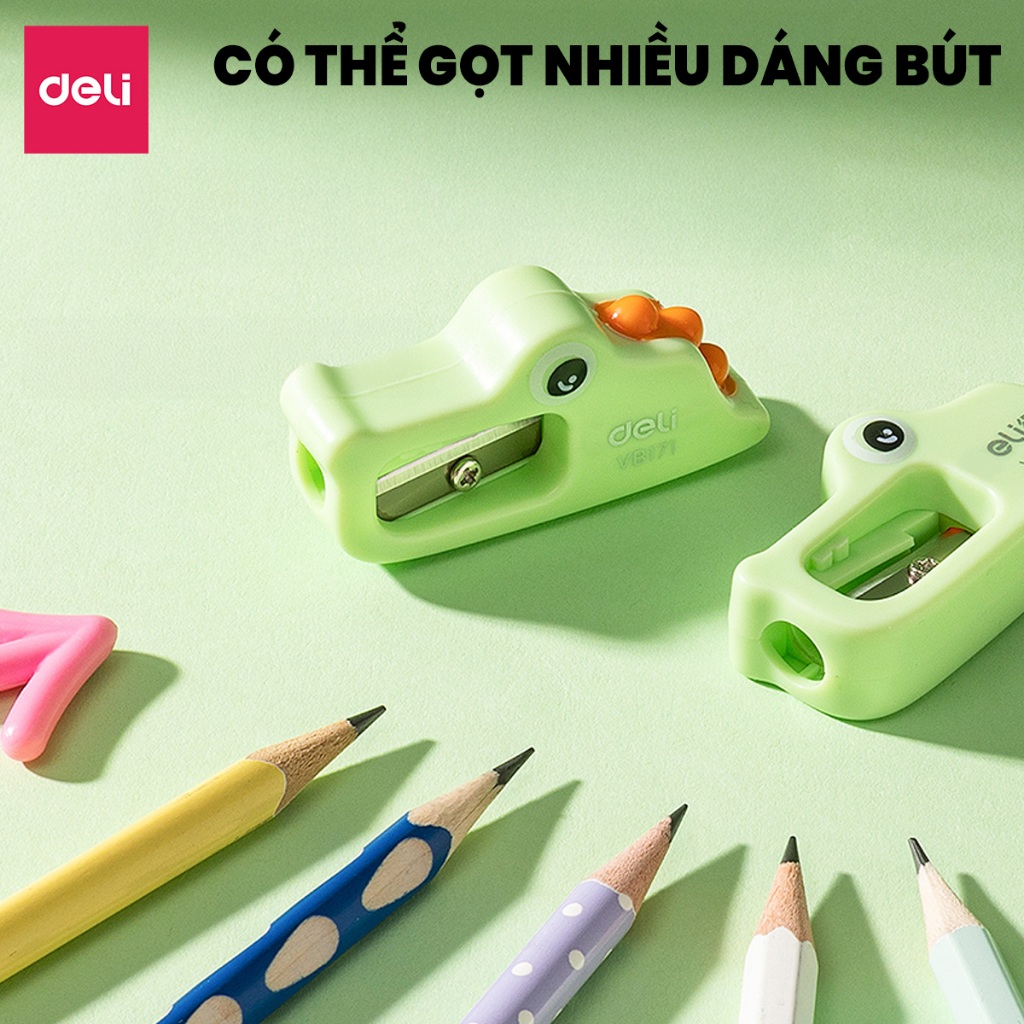 Gọt Bút Chì Deli Chuốt Chì Quay Tay Hình Cá Sấu Nhỏ Gọn Tiện Lợi Cho Học Sinh Lưỡi Thép Không Gỉ Sắc Bén