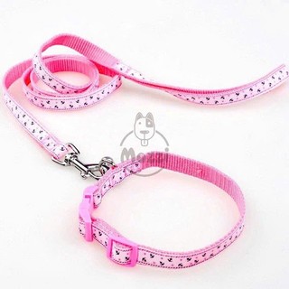 Dây dắt kèm vòng cổ họa tiết nhí cho thú cưng