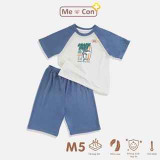 Bộ cộc lửng phối màu nhà Me & Con+ Cool Air họa tiết đáng yêu, mềm min, thoải mái cho bé