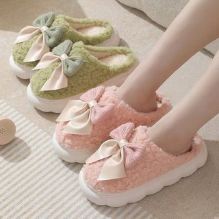 Dép Lông Nữ Mùa Đông Nơ Xinh – Dép Đi Trong Nhà Êm Chân, Giữ Nhiệt Tốt