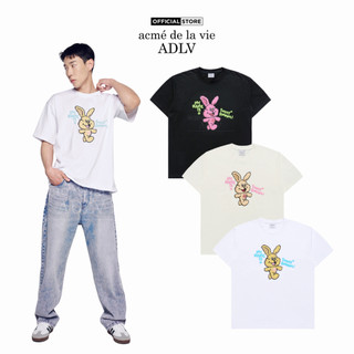 Áo Thun ADLV My Name Is Fuzzy Rabbit dáng oversized màu Trắng/Đen/Kem - Hàng chính hãng