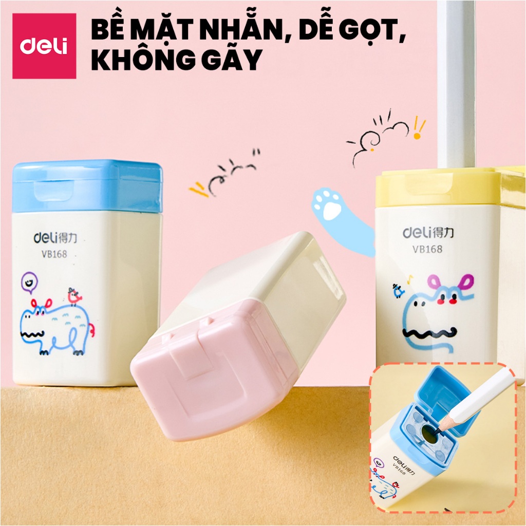 Gọt Chì Deli Chuốt Bút Chì Thiết Kế Mix Màu Dễ Thương Nhỏ Gọn Lưỡi Sắc Bén Không Gỉ An Toàn Cho Bé