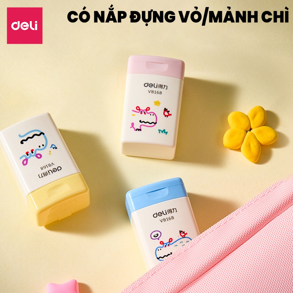 Gọt Chì Deli Chuốt Bút Chì Thiết Kế Mix Màu Dễ Thương Nhỏ Gọn Lưỡi Sắc Bén Không Gỉ An Toàn Cho Bé