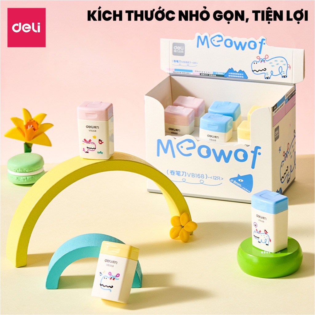 Gọt Chì Deli Chuốt Bút Chì Thiết Kế Mix Màu Dễ Thương Nhỏ Gọn Lưỡi Sắc Bén Không Gỉ An Toàn Cho Bé