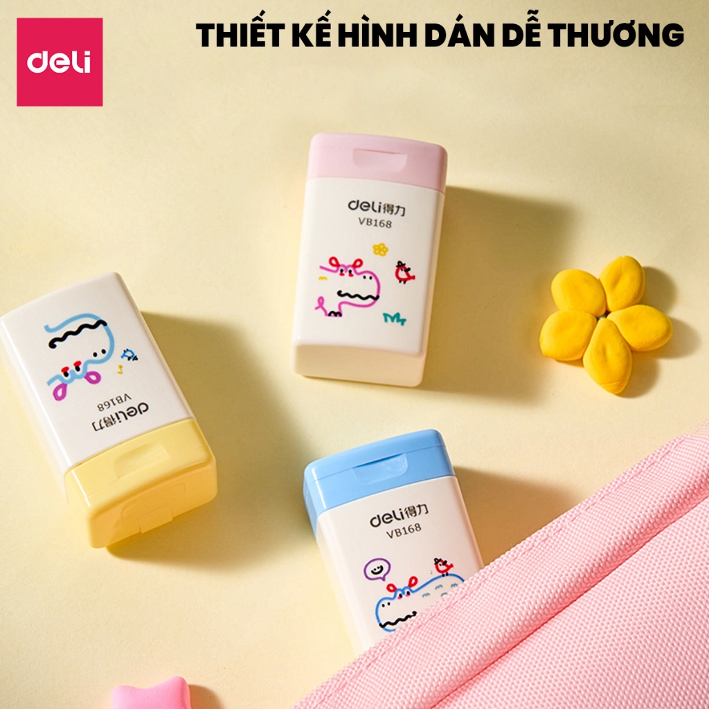 Gọt Chì Deli Chuốt Bút Chì Thiết Kế Mix Màu Dễ Thương Nhỏ Gọn Lưỡi Sắc Bén Không Gỉ An Toàn Cho Bé