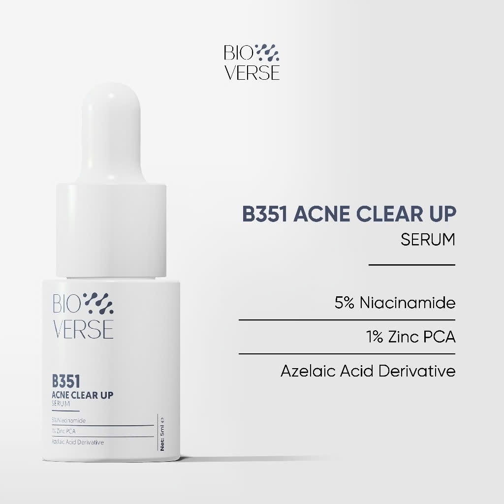 [QUÀ TẶNG] Tinh Chất Niacinamide 5% + Zinc 1% Hỗ Trợ Mụn Bioverse B351 Acne Clear Up Serum 5ml