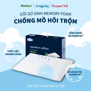 Gối Sơ Sinh Comfy Baby Thoáng Mát, Chống Ngạt, Công Nghệ Kháng Khuẩn Purotex, Memory Foam