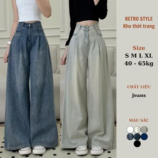 Quần bò jean ống xuông ống rộng đủ màu Retrostyle