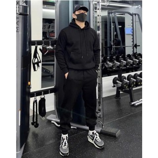Set Bộ Hoodie Trơn BASSIC Phong Cách Đơn Gian Lịch Sự, Đồ Bộ Nam Thu Đông Chất Liệu Nỉ Ngoại Dày Dặn Mềm