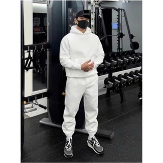 Set Bộ Hoodie Trơn BASSIC Phong Cách Đơn Gian Lịch Sự, Đồ Bộ Nam Thu Đông Chất Liệu Nỉ Ngoại Dày Dặn Mềm