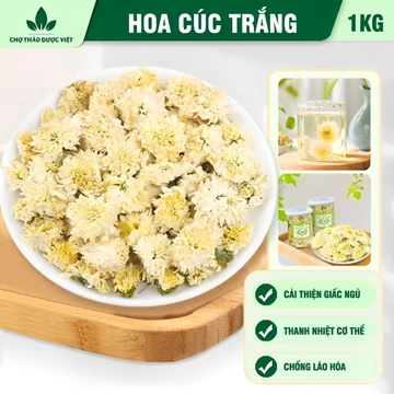 Hoa cúc trắng 1kg, trà hoa cúc khô, nguyên bông trắng đẹp, trà bạch cúc, tốt cho sức khoẻ