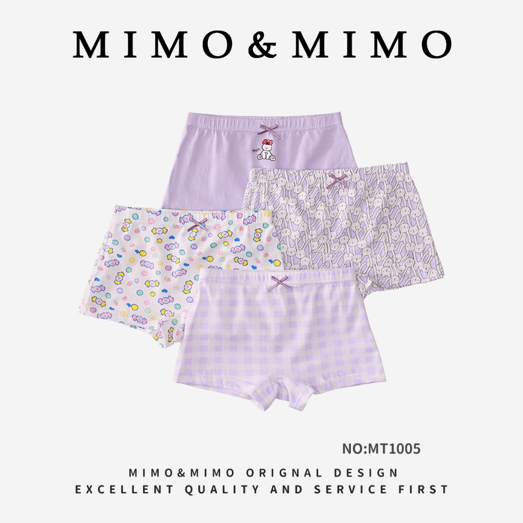Combo 4 Quần Lót Bé Gái, Quần Chip Bé Gái Chất Liệu Cotton Mềm Mịn Co Giãn Thoáng Mát