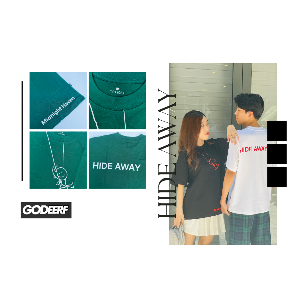 Áo Thun Local Brand GodeerF "Hide away" Áo Thun Form Rộng Unisex 250Gsm Cotton_G001