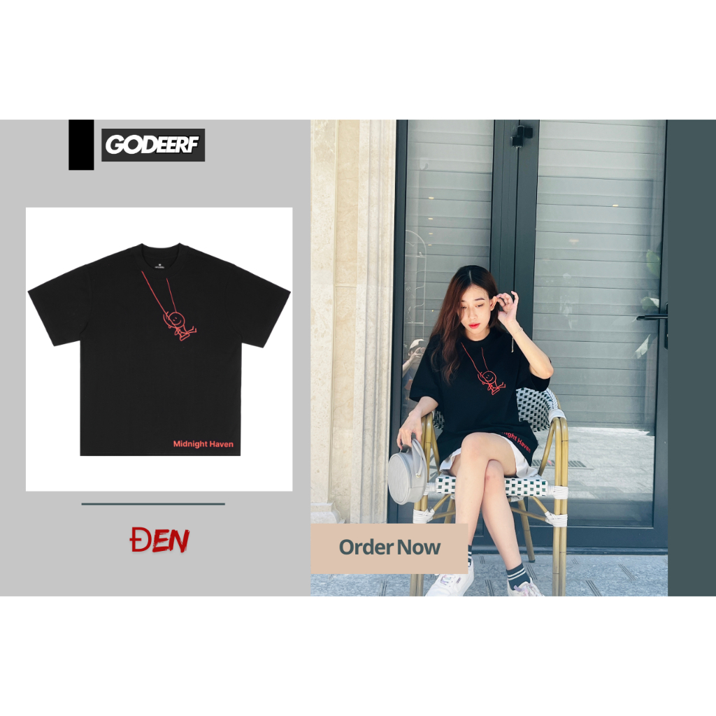 Áo Thun Local Brand GodeerF "Hide away" Áo Thun Form Rộng Unisex 250Gsm Cotton_G001