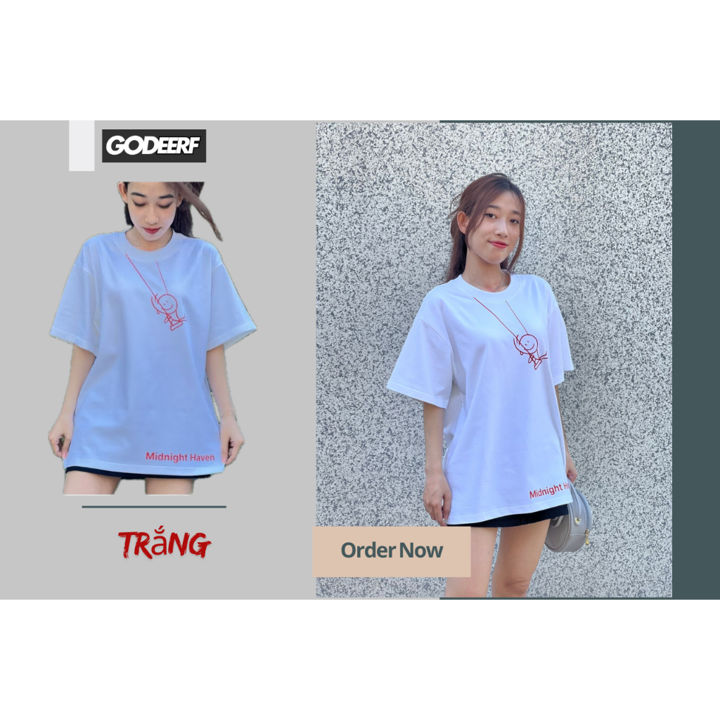 Áo Thun Local Brand GodeerF "Hide away" Áo Thun Form Rộng Unisex 250Gsm Cotton_G001
