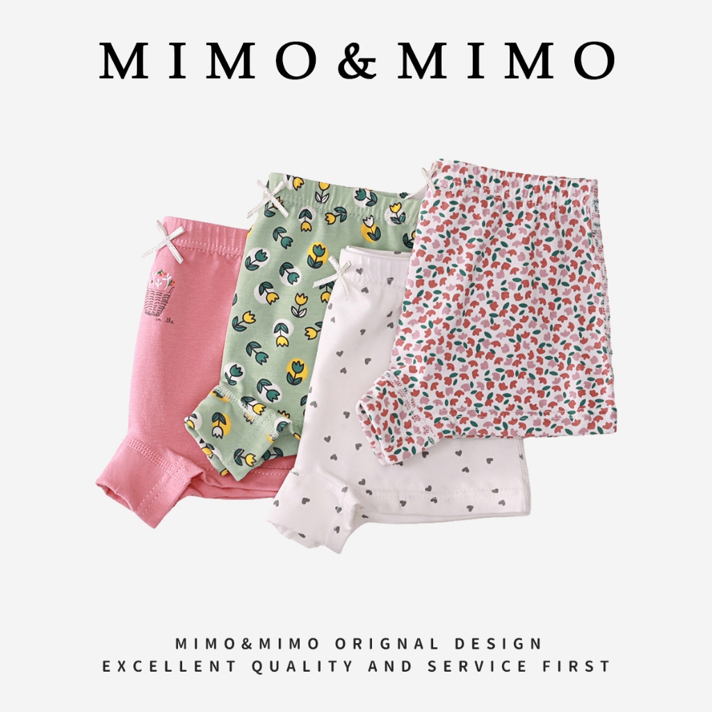 Combo 4 Quần Lót Cho Bé Gái Họa Tiết Hoa Nhí Chất Liệu Cotton Thoáng Khí