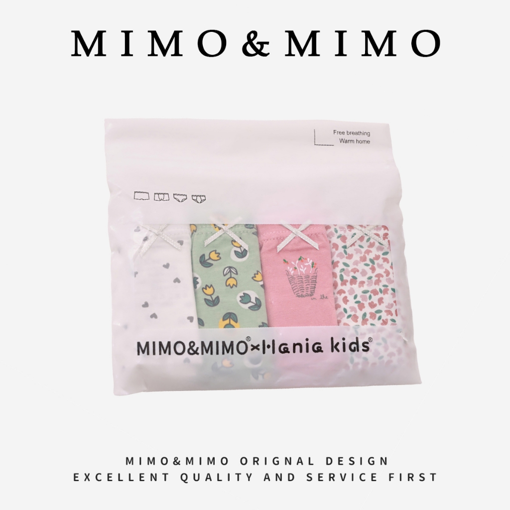 Combo 4 Quần Lót Cho Bé Gái Họa Tiết Hoa Nhí Chất Liệu Cotton Thoáng Khí
